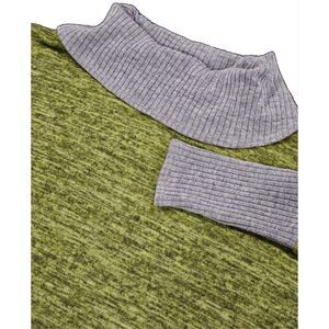 Uncle Frank Sweater Pullover Cowl Neck Color Block Pockets Made In USA Women's M